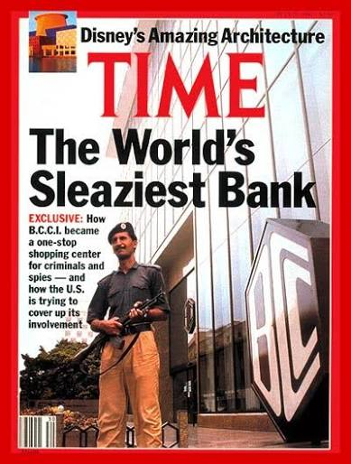 TIME magazine cover from 29 July 1991 titled The World’s Sleaziest Bank, covering the BCCI scandal